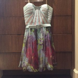 Aidan Mattox Strapless Blue and Purple Party Dress