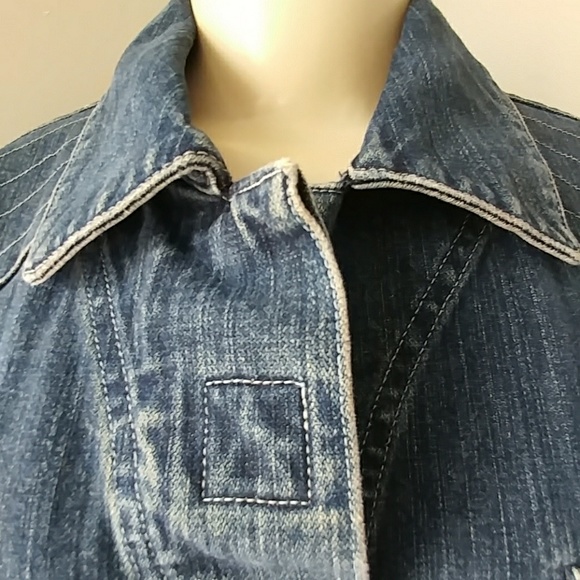 🔥Vintage🔥 I.E RELAXED DISTRESSED STYLE DENIM JACKET - Picture 3 of 8