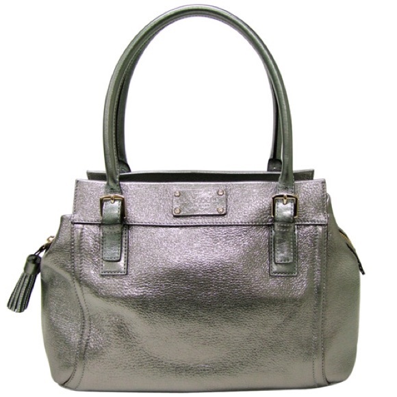 Metallic silver Kate Spade Cheltenham tote bag