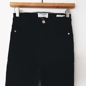 Frame Denim Black High Waisted Skinny Jeans