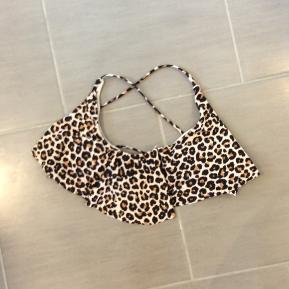Leopard swim top