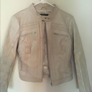 Beige Motorcycle Jacket