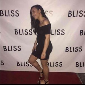 Black off the shoulder dress