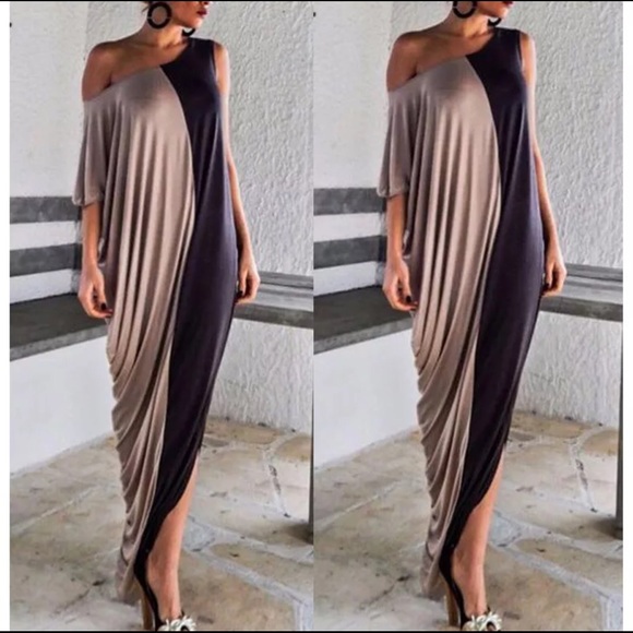 Brown and black new maxi dress