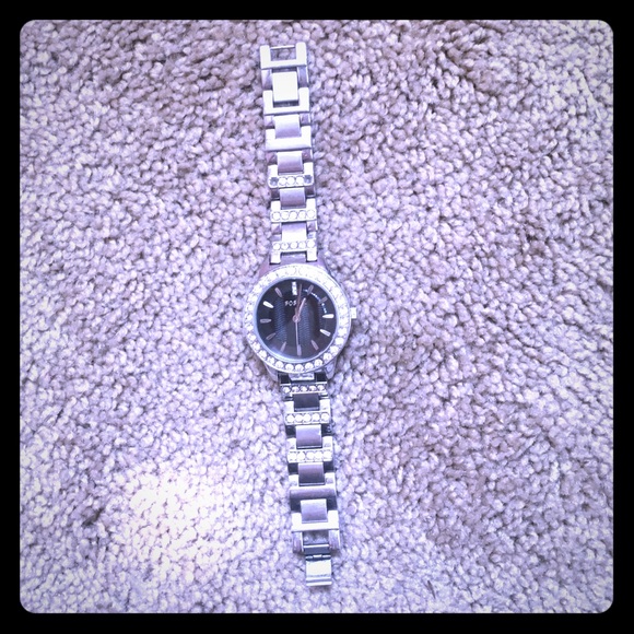 Silver Fossil Watch
