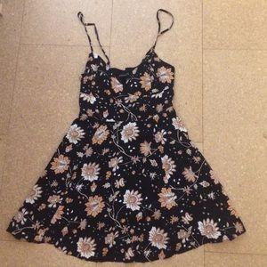 American Eagle Floral Dress with Lace-Up Back