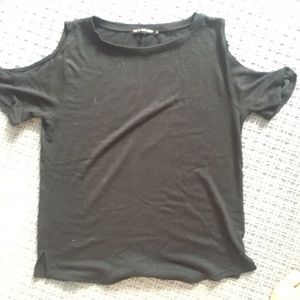 Black rag and bone top. Open shoulder