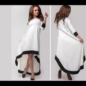 Fashionable white with a tint of black maxi dress.