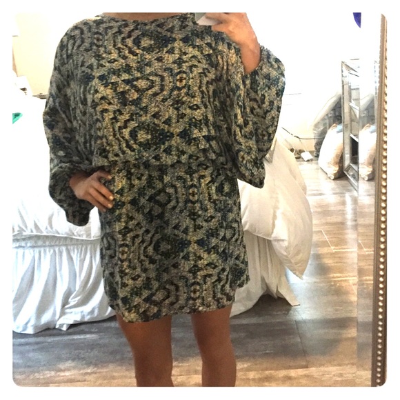 Parker geo-print long sleeve dress