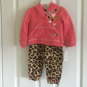 2 piece hooded sweatshirt and sweat pants.