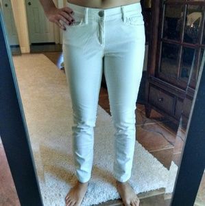 Ann Taylor Loft modern skinny white corduroy pants