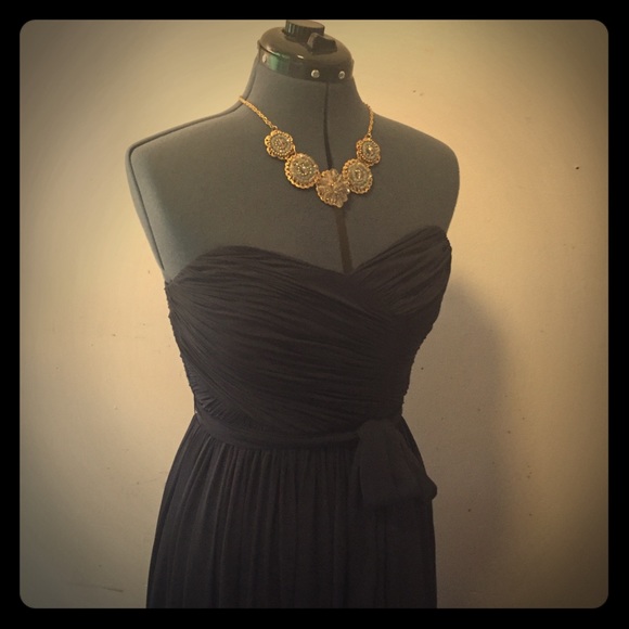 Jill Stuart Navy chiffon gown