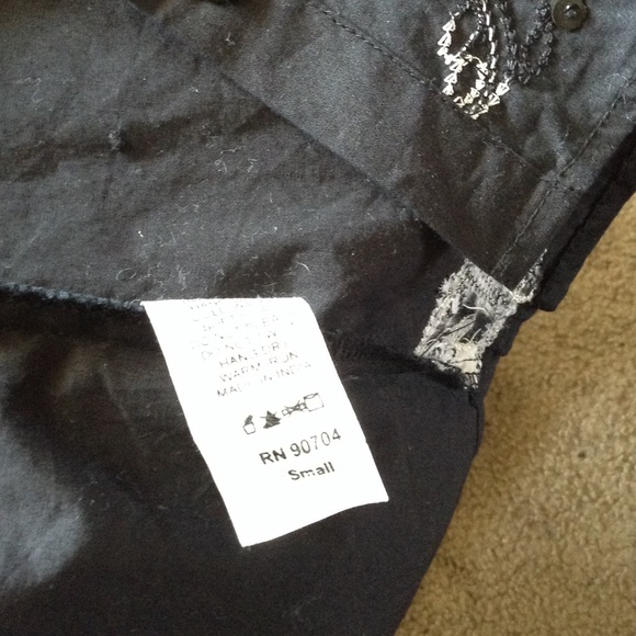 Black sequined button down - Picture 4 of 4