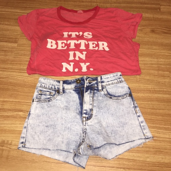 "It's better in N.Y." Red tshirt.