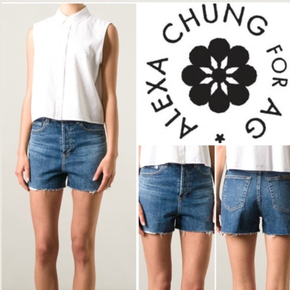 🆕 Alexa Chung For AG High Waisted Shorts #004-11 - Picture 3 of 4