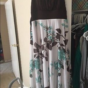 Brown and white dress