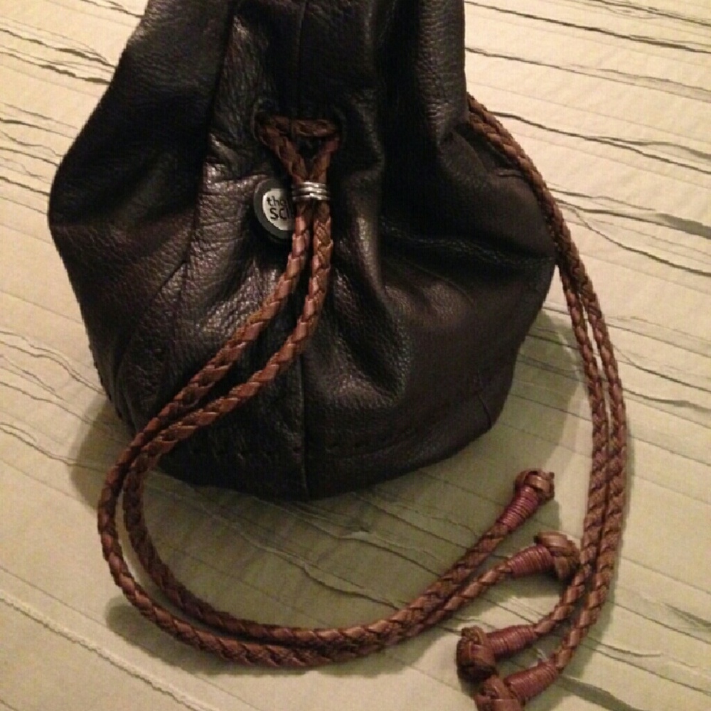 The Sak - IndioSienna Brown Leather Drawstring Bag