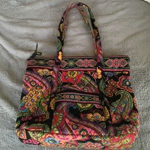 Black and multi color Vera bag