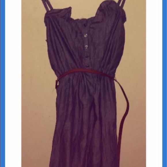 Dark blue high low spaghetti strap dress, new wot