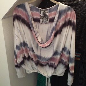 Young Fabulous and Broke tie-dyed cowl neck shirt