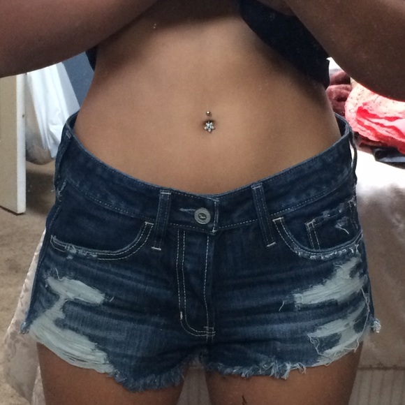 Hollister High Waisted Distressed Shorts