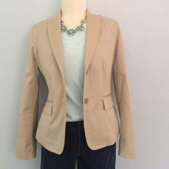 J.Crew tan blazer with stitching details