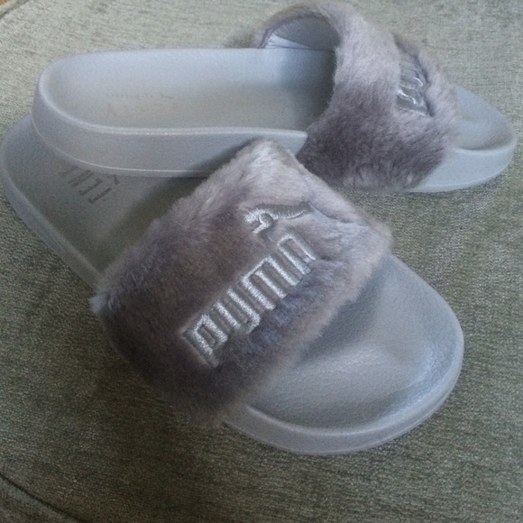 Grey Fenty Puma Slides woman's