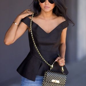 Cameo the Label Tops - NWT Cameo the Label Your Song Black Bustier Peplum Cameo the Label Tops - NWT Cameo the Label Your Song Black Bustier Peplum