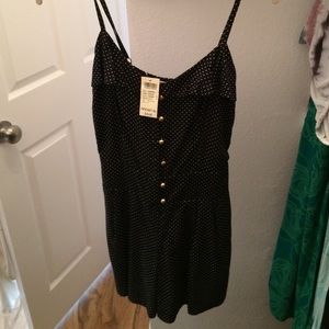 Black polka dot romper