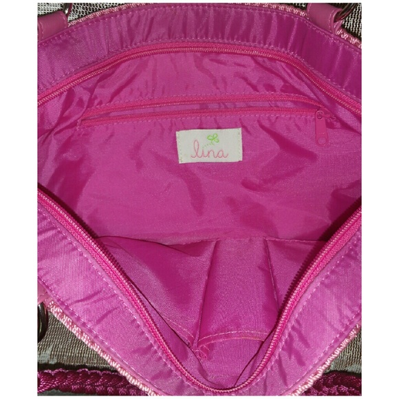 EUC LINA PINK CROCHET HANDBAG - Picture 2 of 2