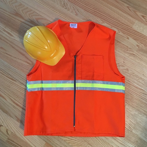 Happy Halloween!  Construction worker vest & hat!