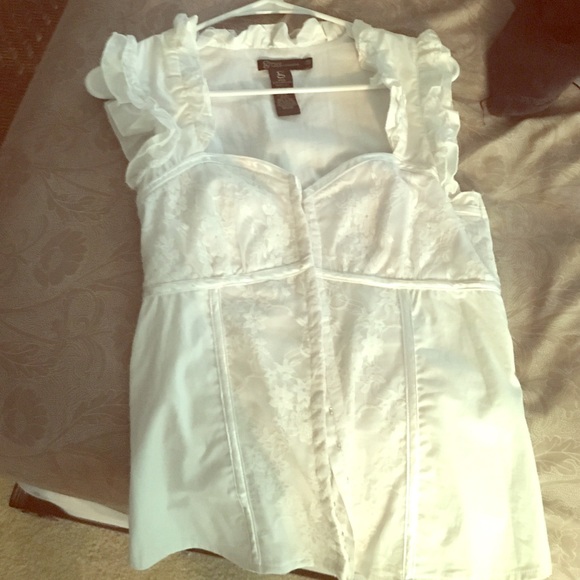White corset shirt by grass collection