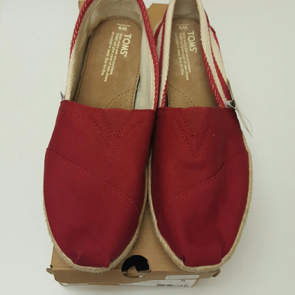 TOMS Shoes - Toms- Red Stripe University Size 9