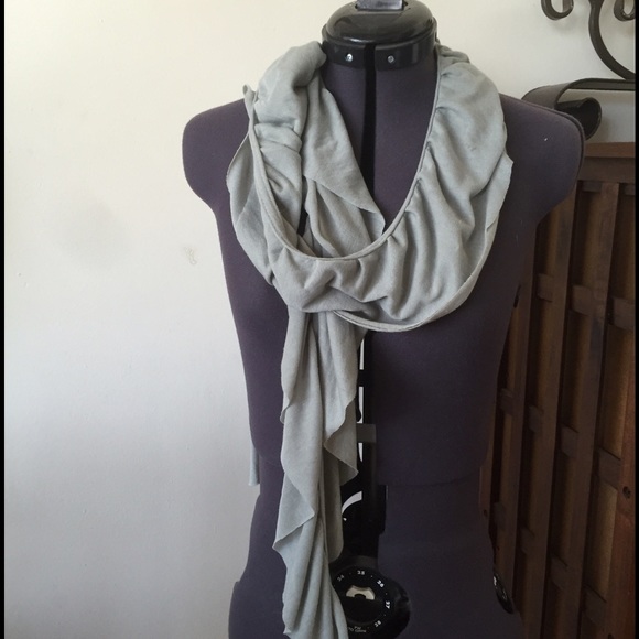 Light Blue-Gray Ruffle Scarf - Picture 2 of 3