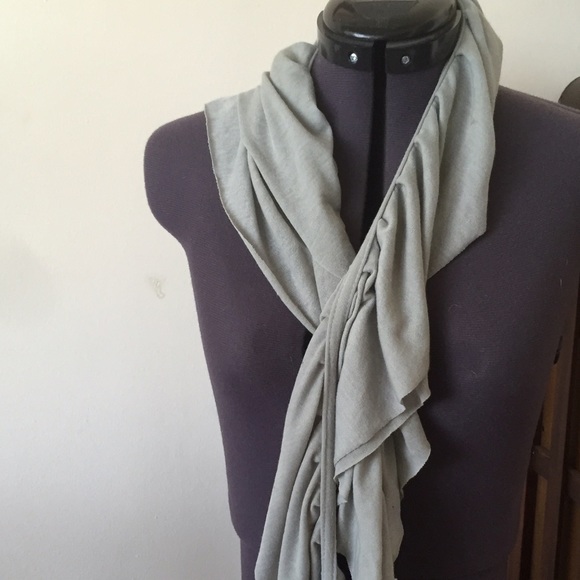 Light Blue-Gray Ruffle Scarf - Picture 3 of 3