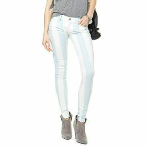 Frankie B blue white striped jeggings
