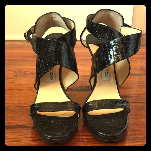 Jimmy Choo Python print Leather Heel