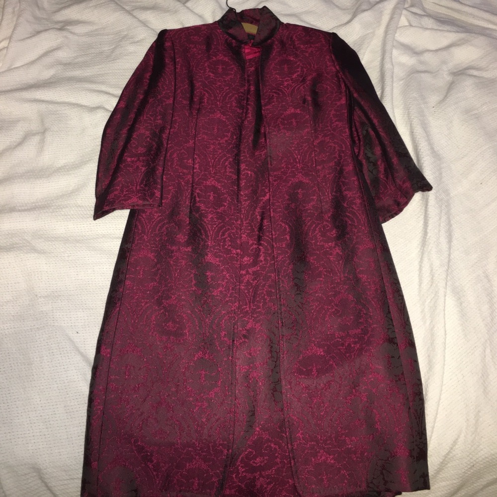 ANNE KLEIN Cranberry 2 Piece Dress Suit Size 0