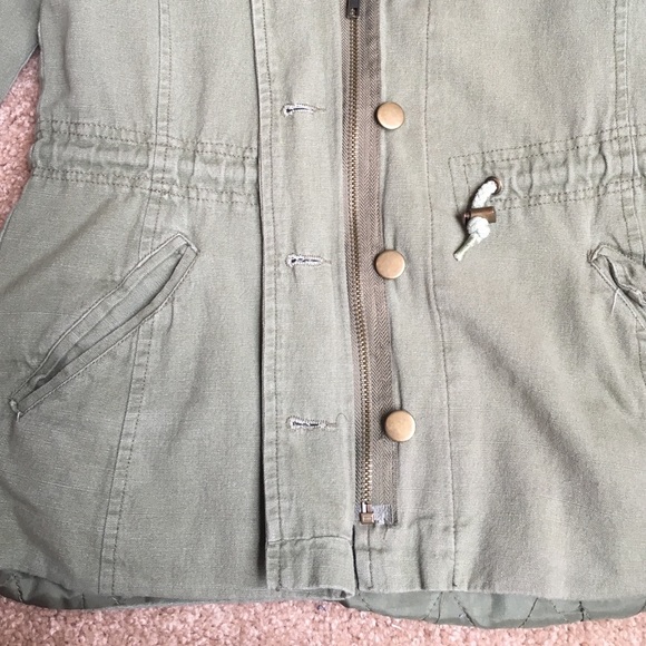 Green Army Zip-up Jacket - Picture 2 of 3