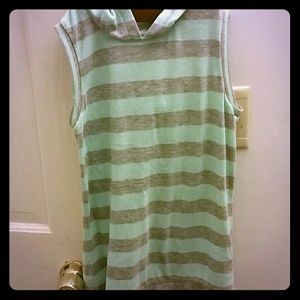 Little girls hooded sweater tank