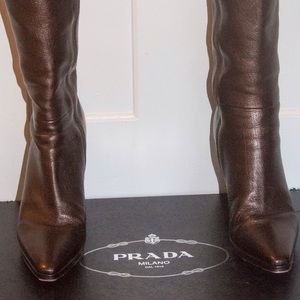 Prada tall brown boots