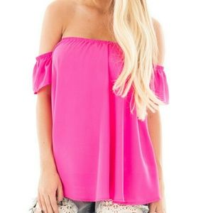 Fushia off shoulder top