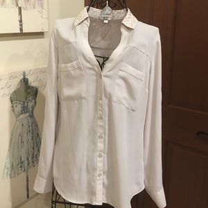 Express Gold Studded Portofino Shirt