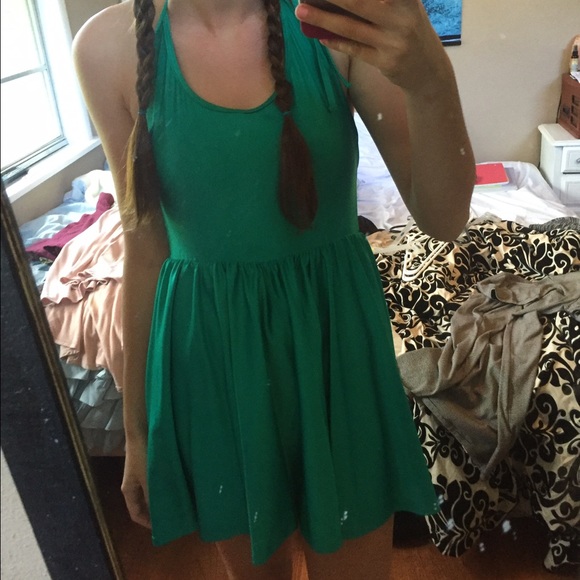 Green American apparel halter dress