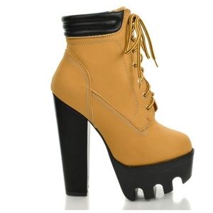 women Flatform high thick block heel bootie