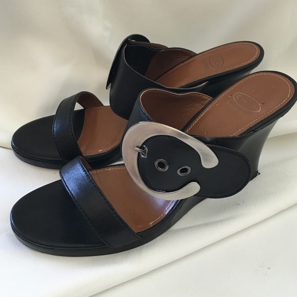 Black buckle sandals