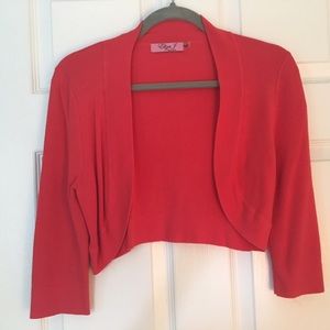 Vibrant Orange Cropped Cardigan