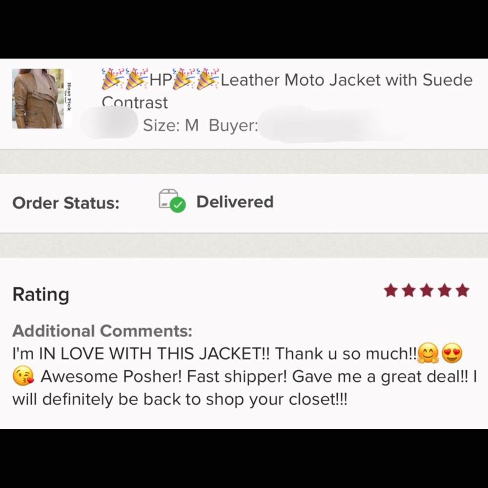 🎉🎉HP🎉🎉Leather Moto Jacket with Suede Contrast - Picture 4 of 4