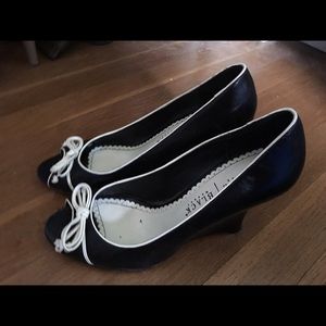 White House black market peep toe wedges