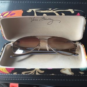 Vera Bradley sunglasses and case aviator style